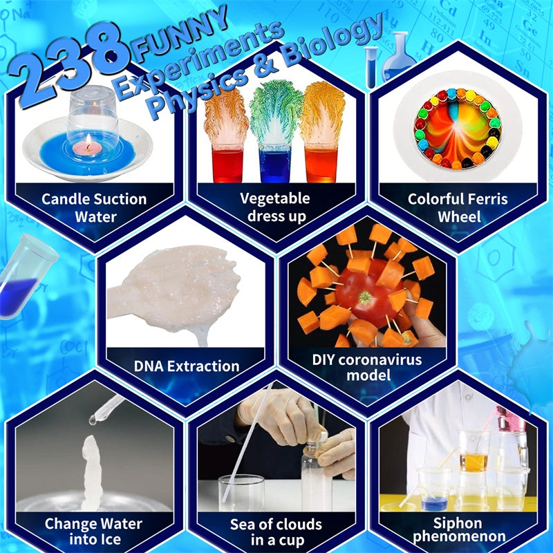 QIAHO 238+ Lab Experiments Science Kits for Kids STEM Educational Toys Gifts for Boys Girls Age 5-12