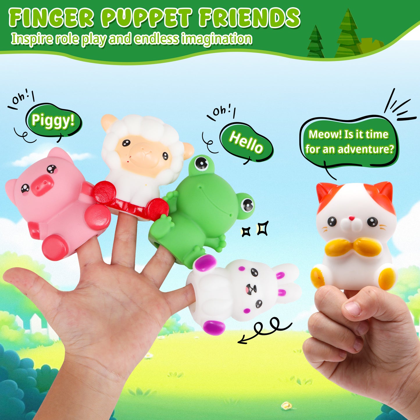 Montessori Toys for Toddlers, 20Pcs Farm Animal Toy Counting, Matching, Sorting Preschool Learning Toy Barn Toy including 10 Barns,10 Finger Puppets and 2 DIY Stickers