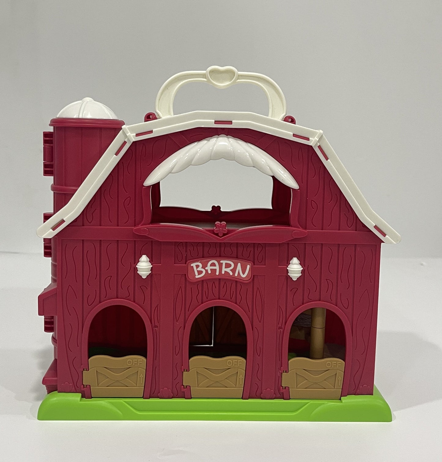 QIAHO Farm Animal Barn Toys Portable Doll House with Finger Puppets & DIY Stickers, Montessori Pretend Play Toy for Toddlers Birthday Gift